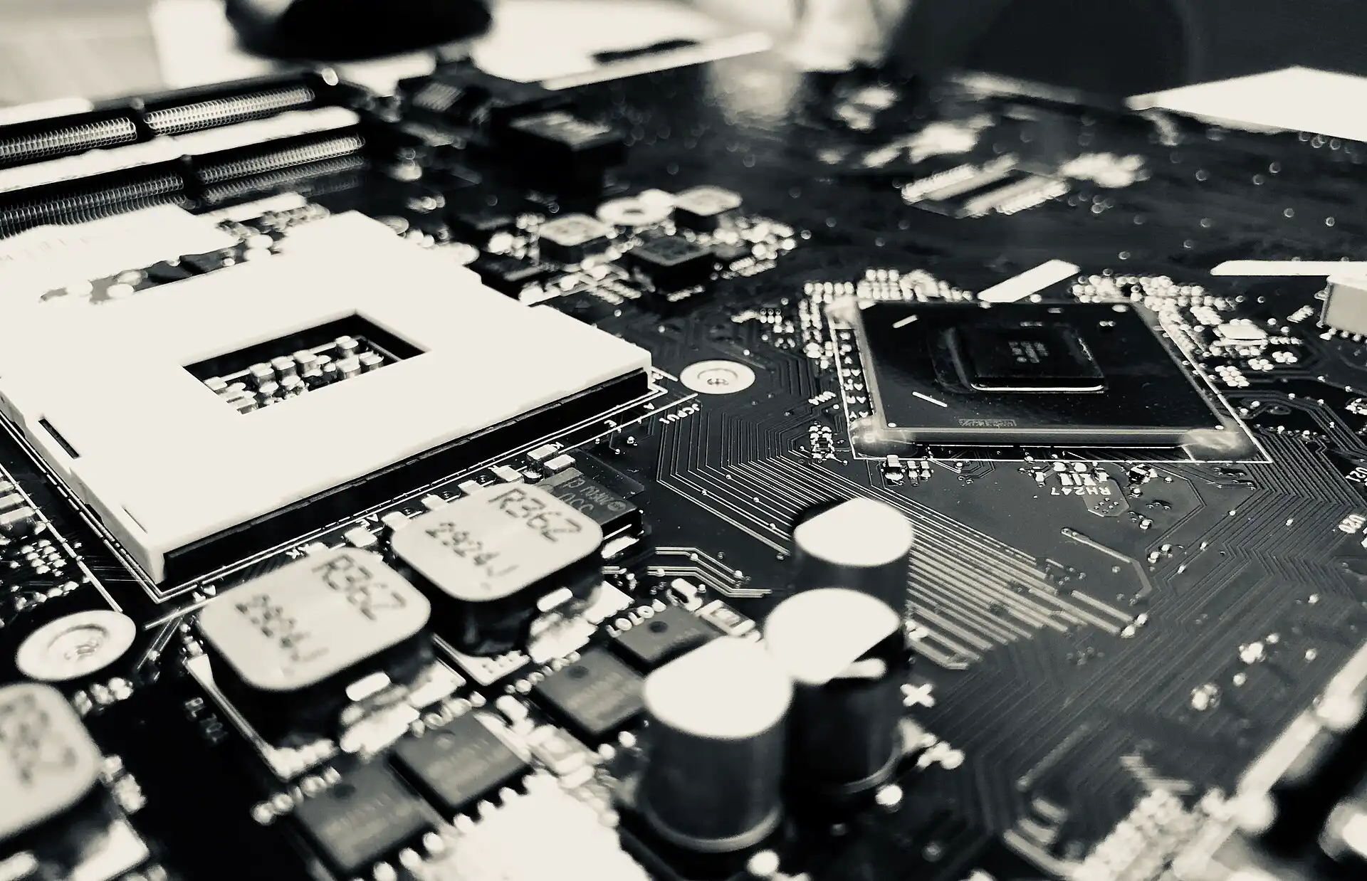 Close-up of a computer circuit board
